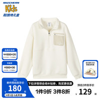 Skechers斯凯奇男女童春秋新款时尚针织套头卫衣儿童舒适休闲上衣P324K018
