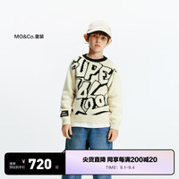 little MO&Co.含美丽诺羊毛 little moco童装24男女童圆领套头长袖针织毛衣 米白色 110/52