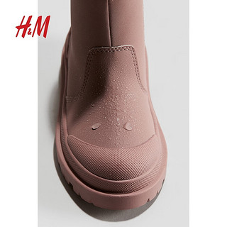 H&M2024秋季童装童鞋女童纯色舒适防水切尔西靴1237697 黑色 25码