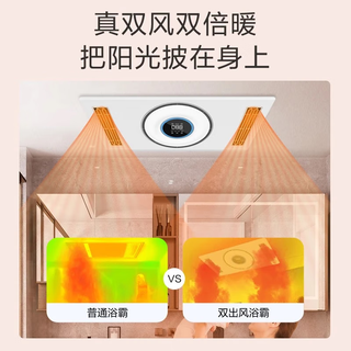 四季沐歌智能超薄双风口取暖/换气风暖浴霸 暖风排气扇照明一体浴室暖风机