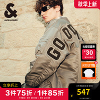 杰克·琼斯(JACK&JONES)男装衣服秋冬新款潮酷飞行员夹克男短款棉服宽松棒球服棉衣外套