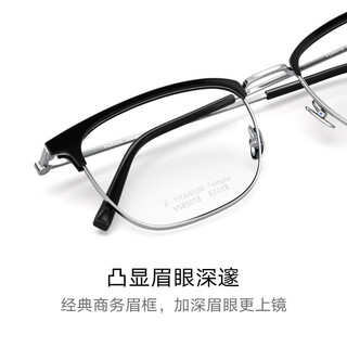 帕森（PARZIN）近视眼镜架 轻盈TR时尚修颜商务眉框上班通勤镜 可配近视 85018 蔡司视特耐1.60绿膜【400度内】 亮黑色