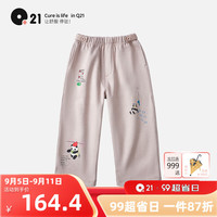 Q21儿童太阳绒卫裤男女童宝宝加绒加厚保暖长裤子印花可爱秋季新