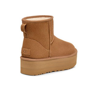 UGG 女士休闲舒适经典纯色厚底保暖迷你时尚短靴雪地靴 1134991 栗色 42