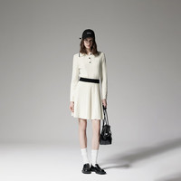 ochirly欧时力 羊毛毛织半裙套装女学院风高级感2024秋季 米白 S