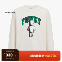 little MO&Co.亲子装 little moco童装24秋装男女童圆领套头印花长袖卫衣 米白色 160/76