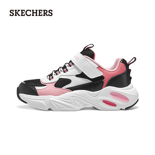 斯凯奇（Skechers）百搭运动鞋女大童小白鞋303901L 白色/黑色/粉红色/WBPK 37码