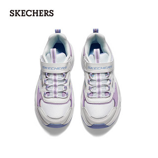 斯凯奇（Skechers）百搭运动鞋女大童小白鞋303901L 白色/薰衣草色/WLV 29码