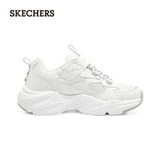 斯凯奇（Skechers）百搭运动鞋女大童小白鞋303901L 白色/银色/WSL 33.5码