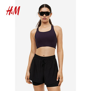 H&M【MOVE DryMove™】女士运动内衣瑜伽文胸1124757 深蓝绿色 D90