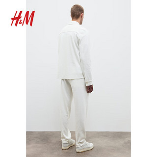 H&M2024秋季男装修身挺括长裤1254709 白色 170/80