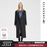 歌力思(ELLASSAY)2024秋冬绵羊毛时尚大气低调奢华毛呢大衣EWB354D02200 深砺灰 S