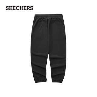 斯凯奇（Skechers）秋季男针织长裤宽松显瘦束脚裤柔软L324M071 碳黑/0018 L