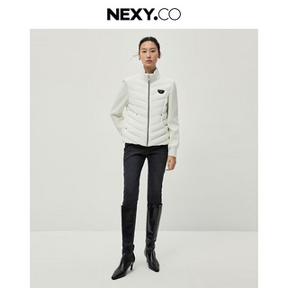 奈蔻NEXY.CO/2024年冬季圆领短款鹅绒羽绒服外套 白色 L