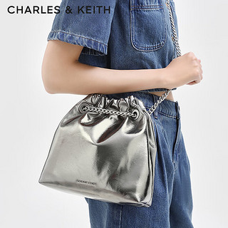 CHARLES&KEITH24秋链条手提单肩子母中号托特包女士CK2-20782436 Pewter锡灰色 M