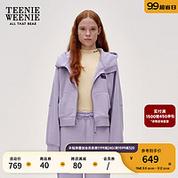 Teenie Weenie小熊开衫卫衣女2024年秋季时尚索罗娜抓绒卫衣开衫外套短款 浅紫色 165/M