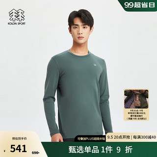 KOLON SPORT 可隆户外休闲衣S-FUNCTIONAL圆领打底长袖内搭运动T恤 LHRT4SN159-DG 深绿色 170/M