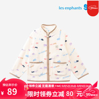 丽婴房男童女童摇粒绒外套2024秋冬款宝宝保暖夹克 简约印花 100cm