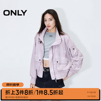 ONLY2024秋季新款潮酷大口袋高领宽松纯色风衣外套女