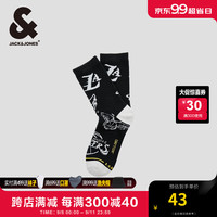 杰克·琼斯（JACK&JONES）秋季NBA联名款字母印花罗纹袜筒休闲运动高筒袜男款22431Q006 黑砂色E44 1双 M