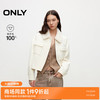 ONLY2024秋季新款100%绵羊毛纯色短款毛领毛呢大衣女|12434T004 A43 奶油白色 16