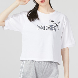 88VIP：PUMA 彪马 T恤女装新款透气休闲服落肩印花半袖运动服677133-02