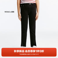 little MO&Co.加绒 little moco童装24秋装女童复古修身弹力小脚裤牛仔长裤 牛仔黑色 150/61
