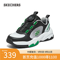 斯凯奇（Skechers）2024儿童男中大童休闲四季款405264L 黑色/白色/BKW 29码