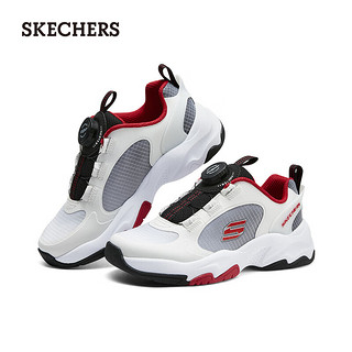 斯凯奇（Skechers）2024儿童男中大童休闲四季款405264L 白色/炭灰色/WBKR 36码