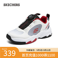 斯凯奇（Skechers）2024儿童男中大童休闲四季款405264L 白色/炭灰色/WBKR 28.5码