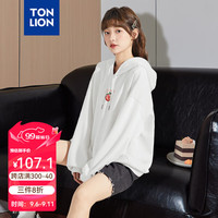 唐狮 TONLION卫衣女2024早秋女连帽后背图案印花卫衣 本白 M