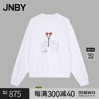 江南布衣 JNBY24秋卫衣宽松印花圆领5O8413320 101/漂白 XS