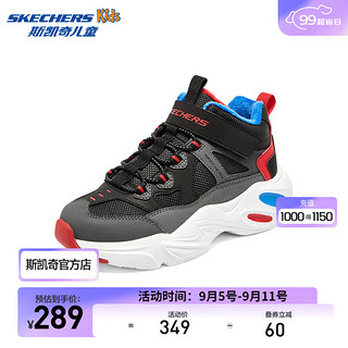 斯凯奇（Skechers）秋季商场款女童运动鞋时尚儿童透气405202L 木炭色/黑色/CCBK 36码