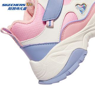 Skechers斯凯奇冬季儿童运动鞋棉鞋女童保暖加绒雪地靴子302527L 粉红色/薰衣草色/PKLV 37码