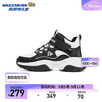 Skechers斯凯奇冬季儿童运动鞋棉鞋女童保暖加绒雪地靴子302527L 白色/黑色/WBK 30码