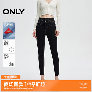 ONLY2024冬季莱卡复古高腰九分裤紧身裤牛仔裤女|124449018 J19 黑牛仔 155/60A/XS