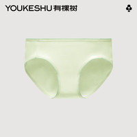 有棵树 YOUKESHU内裤女夏季薄款柔滑透气桑蚕抗菌裆亲肤舒适中腰三角裤 【软绵B款】淡柠青【3A抗菌】 XL