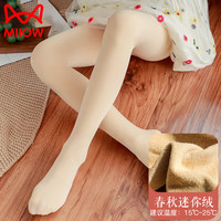 猫人女童打底裤儿童加绒加厚秋冬外穿白色舞蹈袜春秋款连裤袜 肤色1条 【亲肤薄绒】 小码 （身高90~115cm）