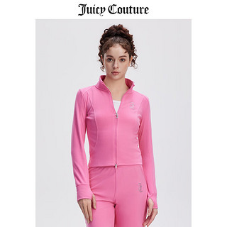 JUICY COUTURE德绒logo针织外套 棕色 S