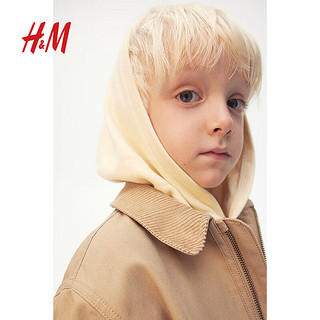 H&M2024秋季童装男童棉质帆布外套1247496 米色 110/60