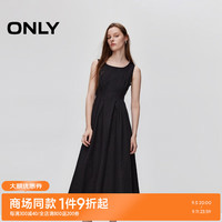 ONLY2024秋季新款肌理感收腰显瘦无袖长裙牛仔连衣裙女