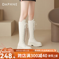 达芙妮(DAPHNE)【显高显瘦】高筒骑士靴长靴帅气机车风长筒靴时尚百搭女靴