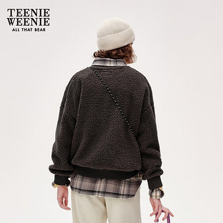 Teenie Weenie【赠挎包】小熊2024年秋季仿羊羔绒加厚保暖卫衣 煤灰色 155/XS