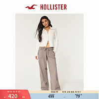 HOLLISTER24秋季低腰宽松抽绳腰头休闲裤装 女 KI356-4168 灰褐色 M (165/74A)标准版