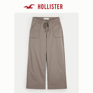 HOLLISTER24秋季低腰宽松抽绳腰头休闲裤装 女 KI356-4168 灰褐色 L (165/80A)标准版