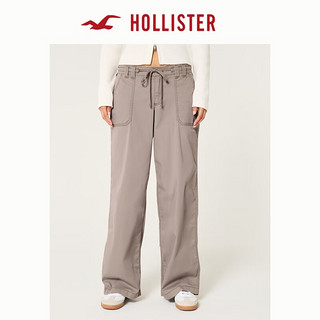 HOLLISTER24秋季低腰宽松抽绳腰头休闲裤装 女 KI356-4168 灰褐色 L (165/80A)标准版