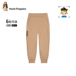 暇步士（Hush Puppies）童装男大童2024秋季时尚百搭帅气休闲感针织长裤 暖卡其 150cm