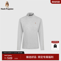 Hush Puppies【高弹百搭】暇步士女装2024秋季半高领舒适保暖高弹休闲打底衫 雾灰色 XL