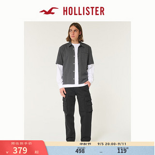 HOLLISTER24秋侧边大口袋休闲宽松工装裤长裤 男 KI330-4116 黑色 28/30 175/70A