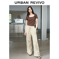 URBAN REVIVO UR2024夏季新款女cityplay工装抽绳阔腿裤UWV640035